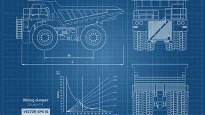 Blueprint Blueprints Drawing Why Engine Camion Vooraanzicht