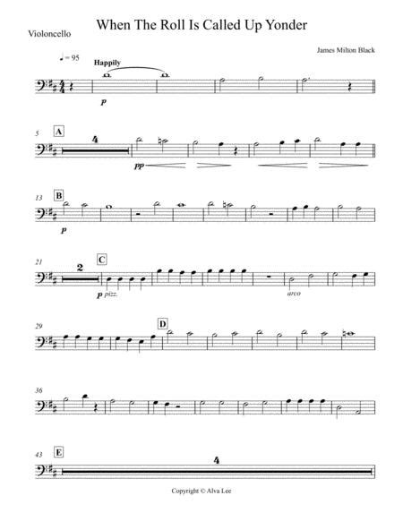 When The Roll Is Called Up Yonder Cello By James Milton Black Digital Sheet Music For Score