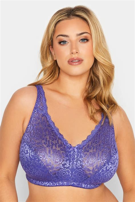yours plus size purple hi shine lace non padded non wired full cup bra yours clothing