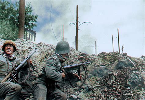 German Soldiers Fighting In The Streets During The Battle Of Stalingrad