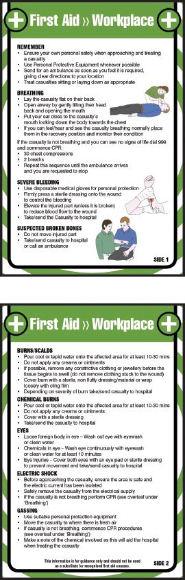 First Aid Workplace Pocket Guide Ssp Print Factory