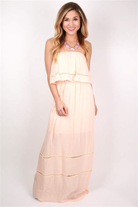 Coast To Coast Beauty Maxi Dress In Nude Impressions Online Women S Clothing Boutique