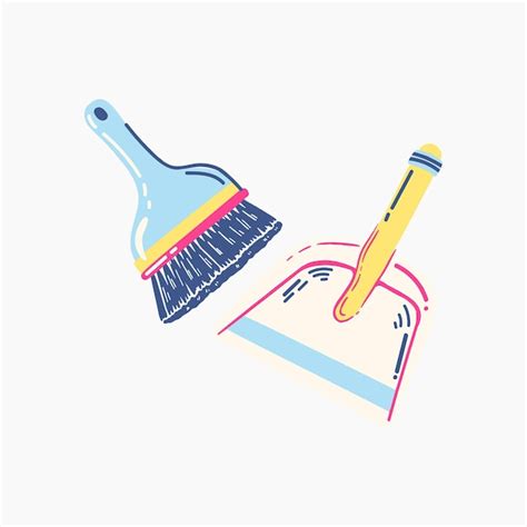 Premium Vector Broom And Dustpan Illustration