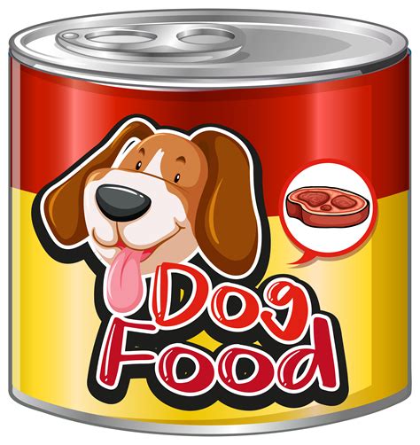 Alimento Para Perros En Lata De Aluminio Con Lindo Perro En Etiqueta