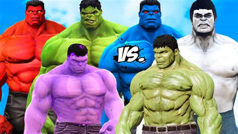Red Hulk Vs Blue Hulk Vs Purple Hulk Vs Grey Hulk Vs Hulk Vs Muscle