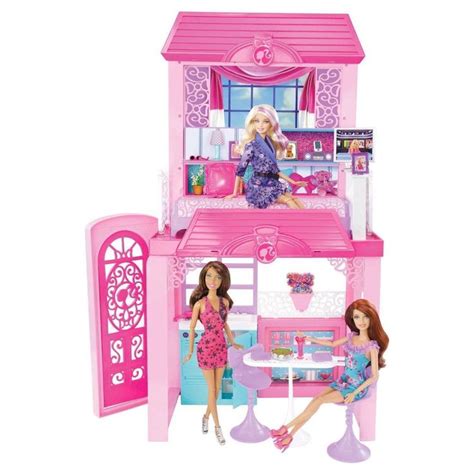 Barbie Dolls 2 Story Glam Vacation Doll House Dollhouse Furniture Playset Pink Dollhouse
