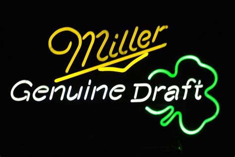 Custom Miller Genuine Draft Shamrock Neon Sign Tube Neon Light Diy