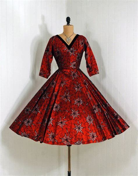 evening dress mark robbins 1950 s velvet flocked metallic shimmer spiderweb novelty print