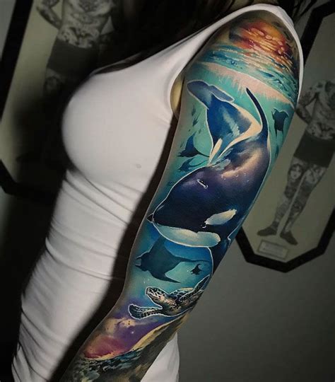Underwater World Sleeve Tattoos For Women Full Sleeve Tattoos Ocean