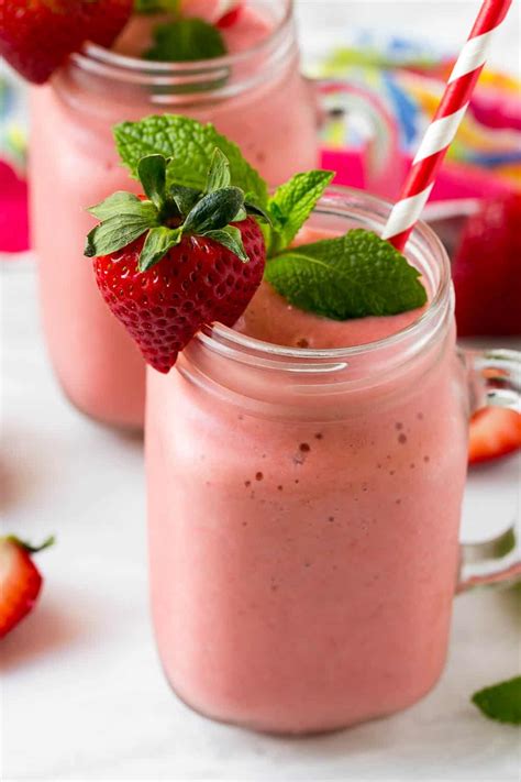 Strawberries And Cream Smoothie High Protein Smoothie Recipe