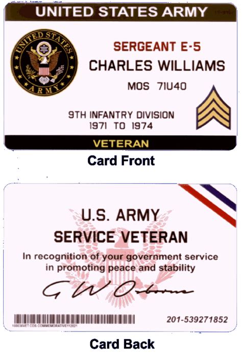 Army Veteran Id Card
