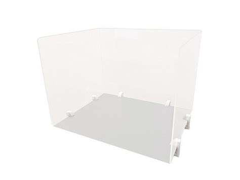 Offex Clear Portable Antimicrobial Freestanding Plexiglass Protection Shield Sneeze Guard Panel