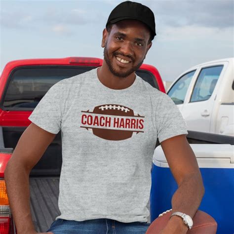 Football Coach Shirt With Name Personalized Football Etsy