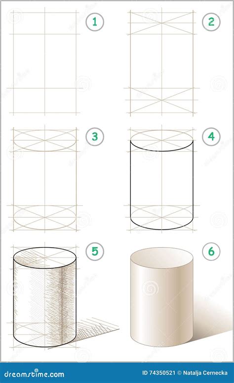 How To Draw A Cylinder Vector Illustration 179022214