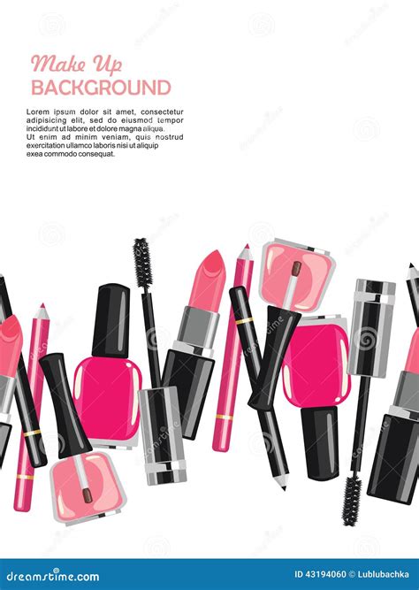 Beauty Make Up Cosmetics Abstract Background Stock Vector