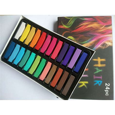 Hot 24 Color Chalk Drawing Sticks Dyeing Chalk Hair Dye Chalk Tool