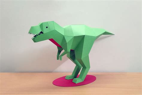 Diy T Rex Sculpture 3d Papercraft 77210 Printables Design Bundles
