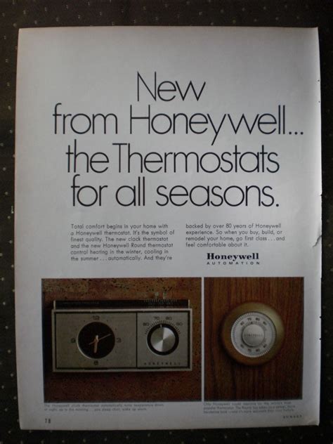Honeywell Clock Thermostat Automation Vintage Ad 1968