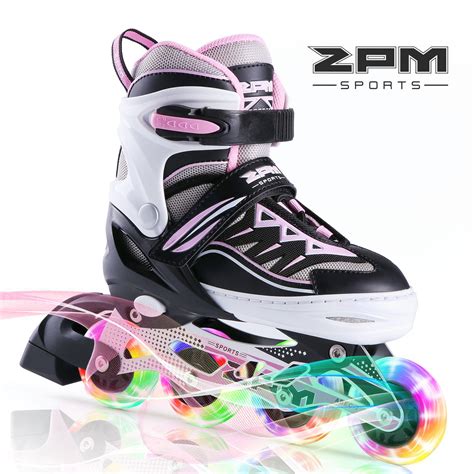 2pm Sports Cytia Pink Girls Adjustable Illuminating Inline Skates With