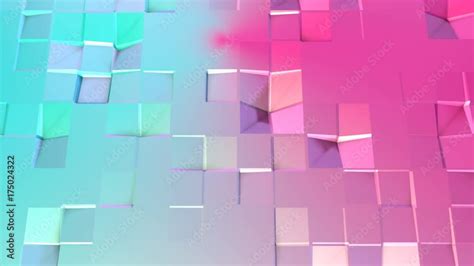 Vidéo Stock Abstract Simple Blue Pink Low Poly 3d Surface As Cyber