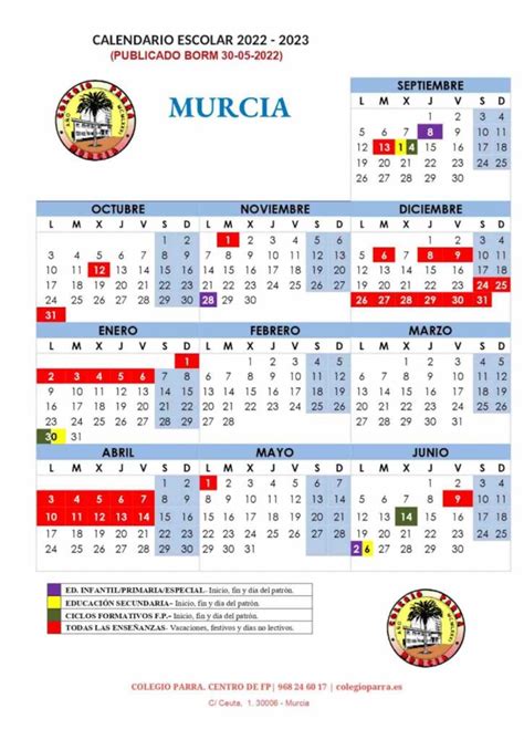 Calendario Escolar Murcia Para El Curso 2022 2023 Cloud Hot Girl