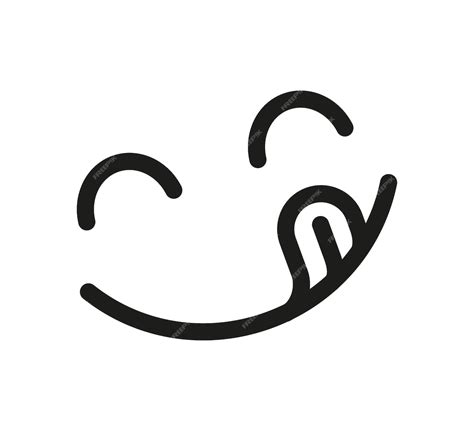 Premium Vector Yummy Smile Emoji With Tongue Lick Mouth Delicious