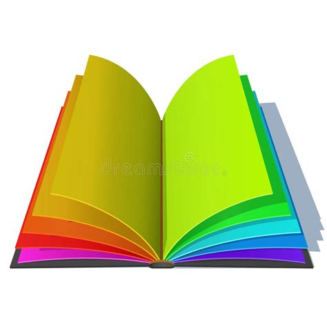 Opened Book With Colorful Rainbow Pages Stock Vector Illustration Of