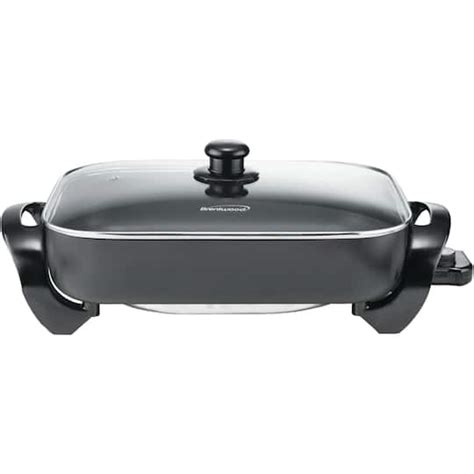 Brentwood 16 Black Nonstick Electric Skillet With Glass Lid Bakeware
