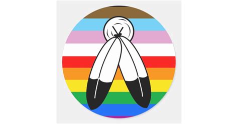 two spirit lgbtq progress pride flag classic round sticker