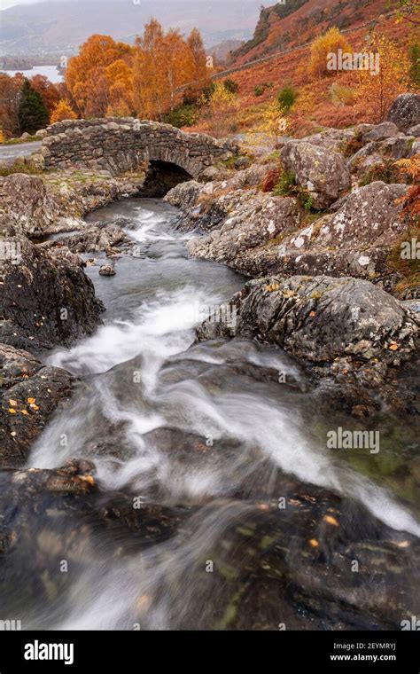 Ashness Bridge In Autumn Lake District Cumbria Stock Photo Alamy