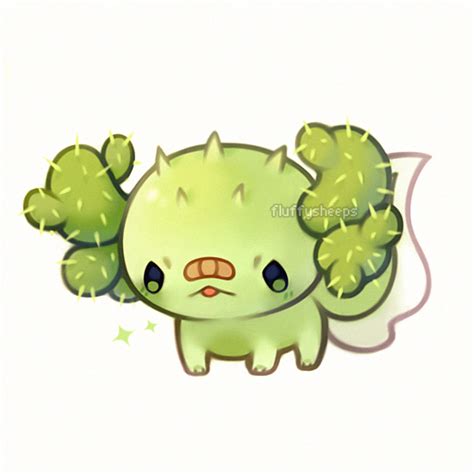 Start with the letter 'c' facing downwards. smiles and tears, Sunflower and cactus axolotls!! | Cute ...