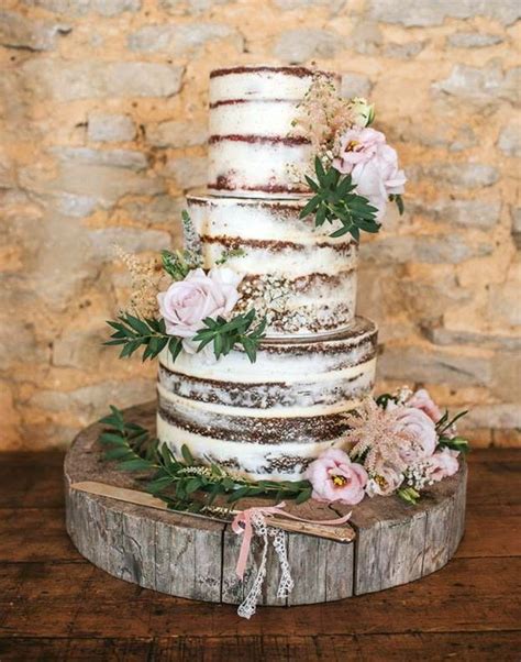Semi Naked Wedding Cake Cake By The Rosehip Bakery Pretty Wedding