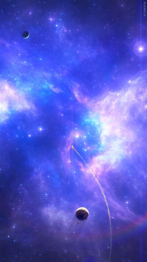 Download Wallpaper 1440x2560 Open Space Nebula Planets Stars Bright