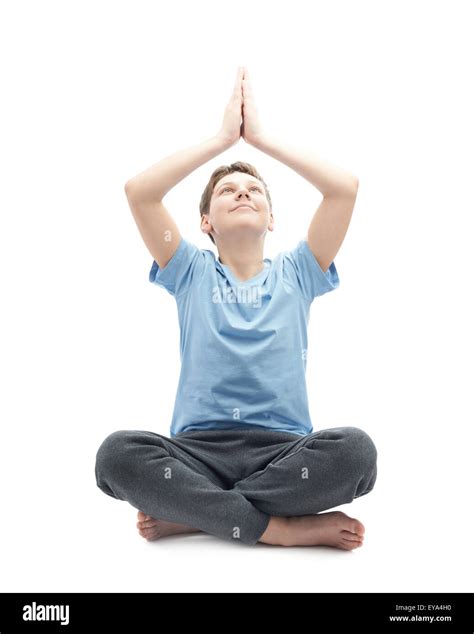 Young Boy Doing Yoga Stock Photo Alamy