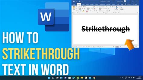 How To Strikethrough Text In Microsoft Word Youtube