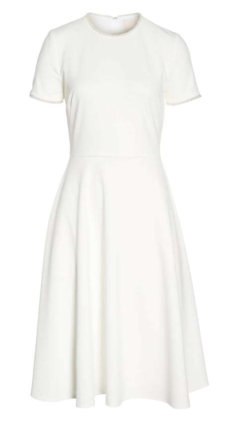 Pearly Trim Fit And Flare Dress Julia Berolzheimer