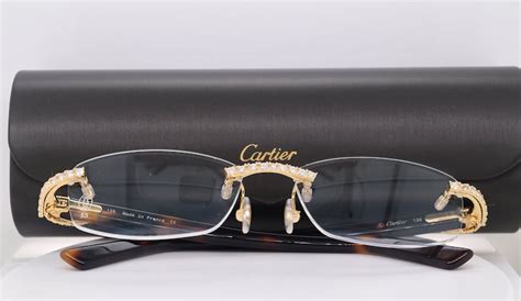 3 50ct Bust Down Cartier Glasses Custom Diamond Cartier Frames Etsy España