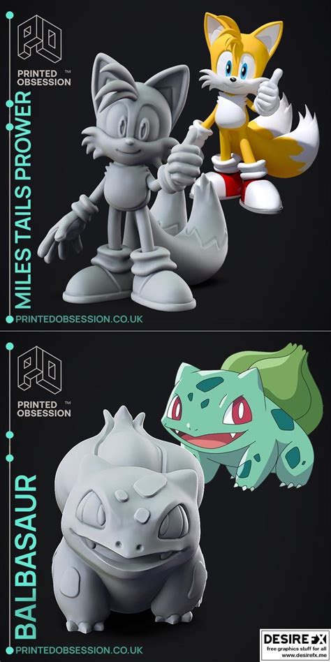Desire Fx 3d Models Printed Obsession Bulbasaur And Tails Sonic