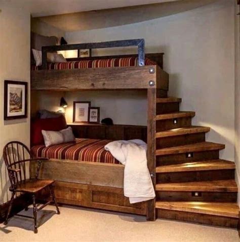 This Pair Of Bunk Beds With Luxury Staircase Cool Bunk Beds Small Bedroom Rustic Home Design