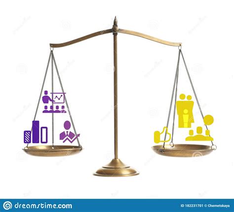Work Life Balance Concept Scale With Images On Background