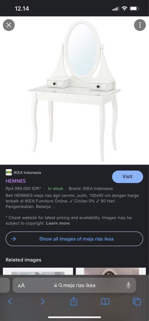 Meja Rias Ikea And Kursi Putih Informa Perabotan Rumah Di Carousell