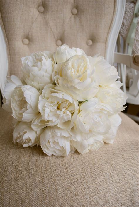 White Peony Bouquet Silk Flowers Laurel Weddings From