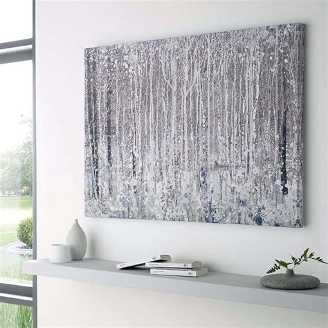 Handpainted White Gray Black Paintings Abstract Modern Landscape Oil