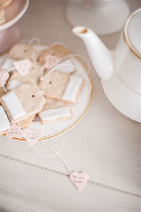 A Tea Time Galentines Day Party Tea Bag Cookies Valentines Tea
