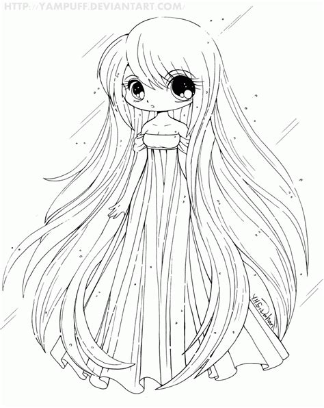 Anime Girl Kawaii Coloring Page Free Printable Sketch Coloring Page