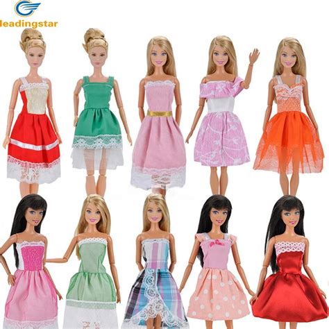 Leadingstar 10 Pcs Doll Clothes Set Fashion Skirt Casual Dresses For Barbie Doll Random Color