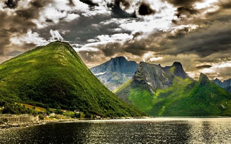 Download Wallpapers Norway Summer Beautiful Nature Mountains Fjord