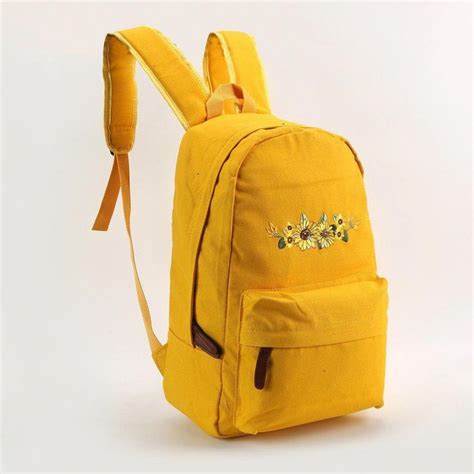 Flower Child Tumblr Aesthetic Backpack Aesthetic Backpack Yellow
