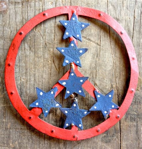3 Stars And Stripes Peace Sign Magnets Patriotic Rustic Home Etsy