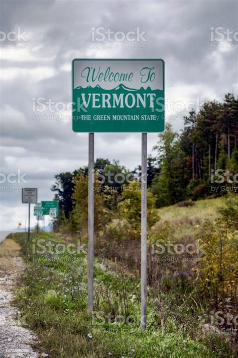 Welcome To Vermont Sign 2 Stock Photo Download Image Now Burlington